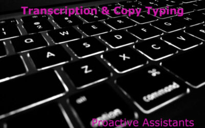 Transcription & Copy Typing Services Offered